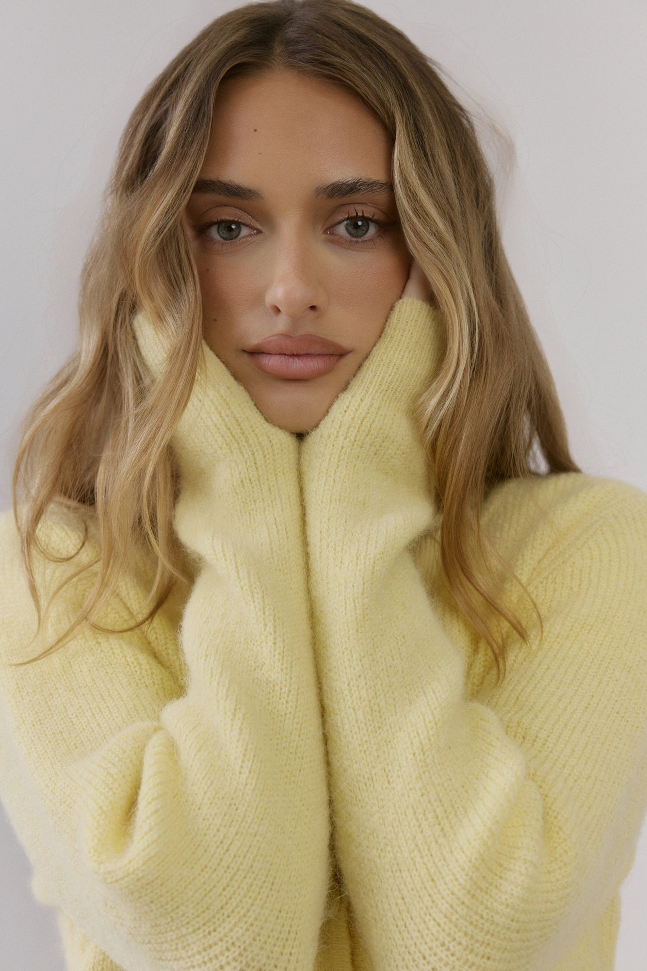 Soft Feel Fluffy Cardigan Yellow
