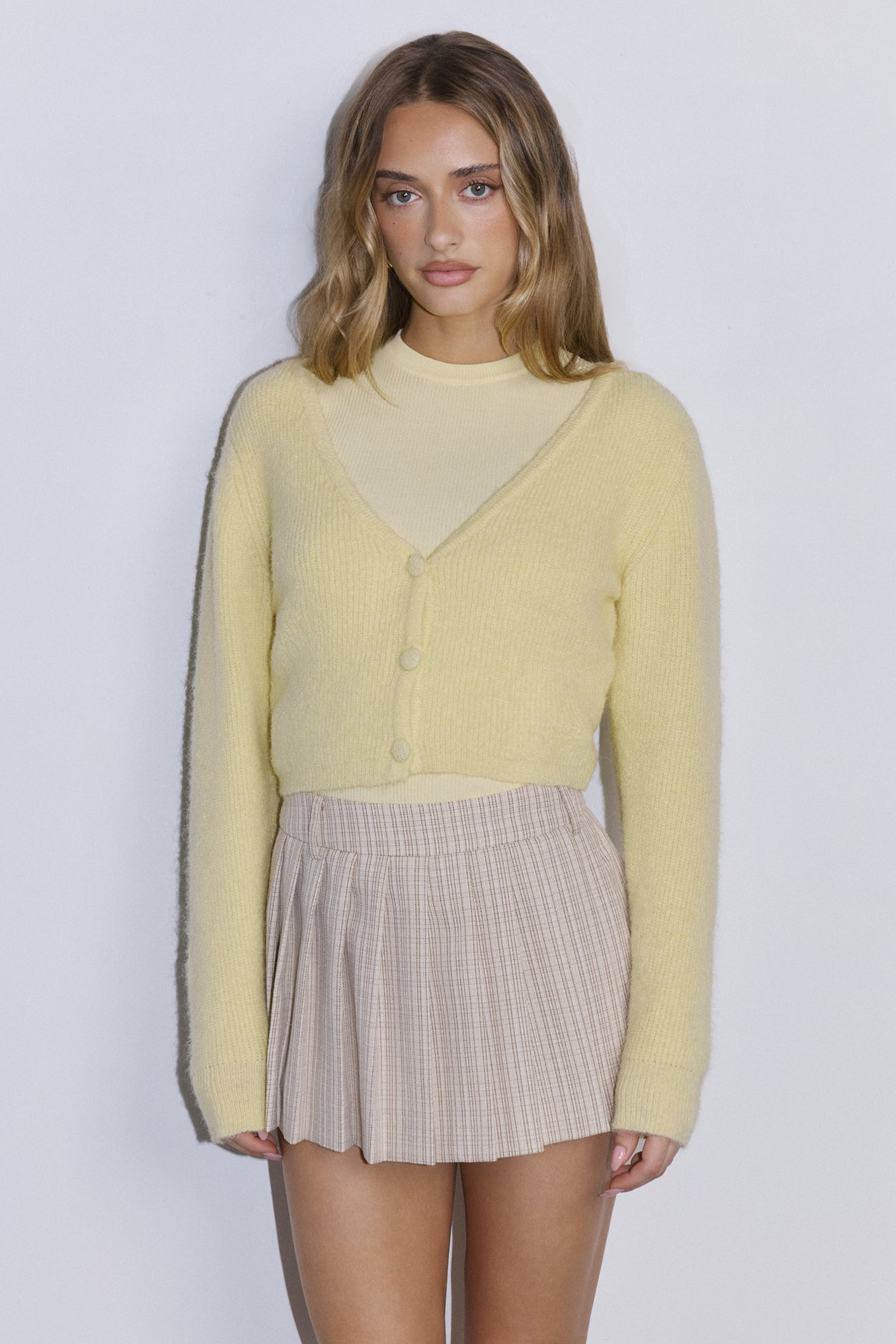 Soft Feel Fluffy Cardigan Yellow