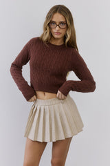 The Exclusive Cable Knit Sweater Brown