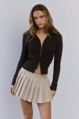 Warm Layers Ribbed Long Sleeve Top Brown