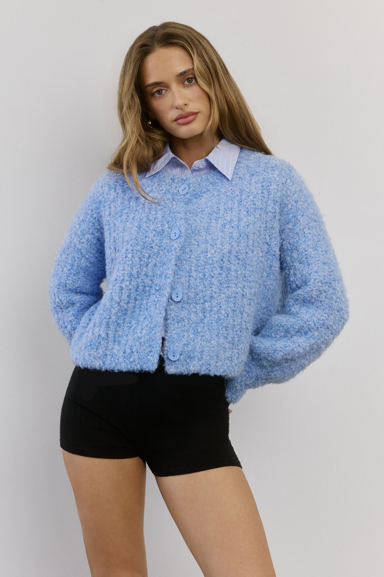 Ice Queen Knit Cardigan Blue