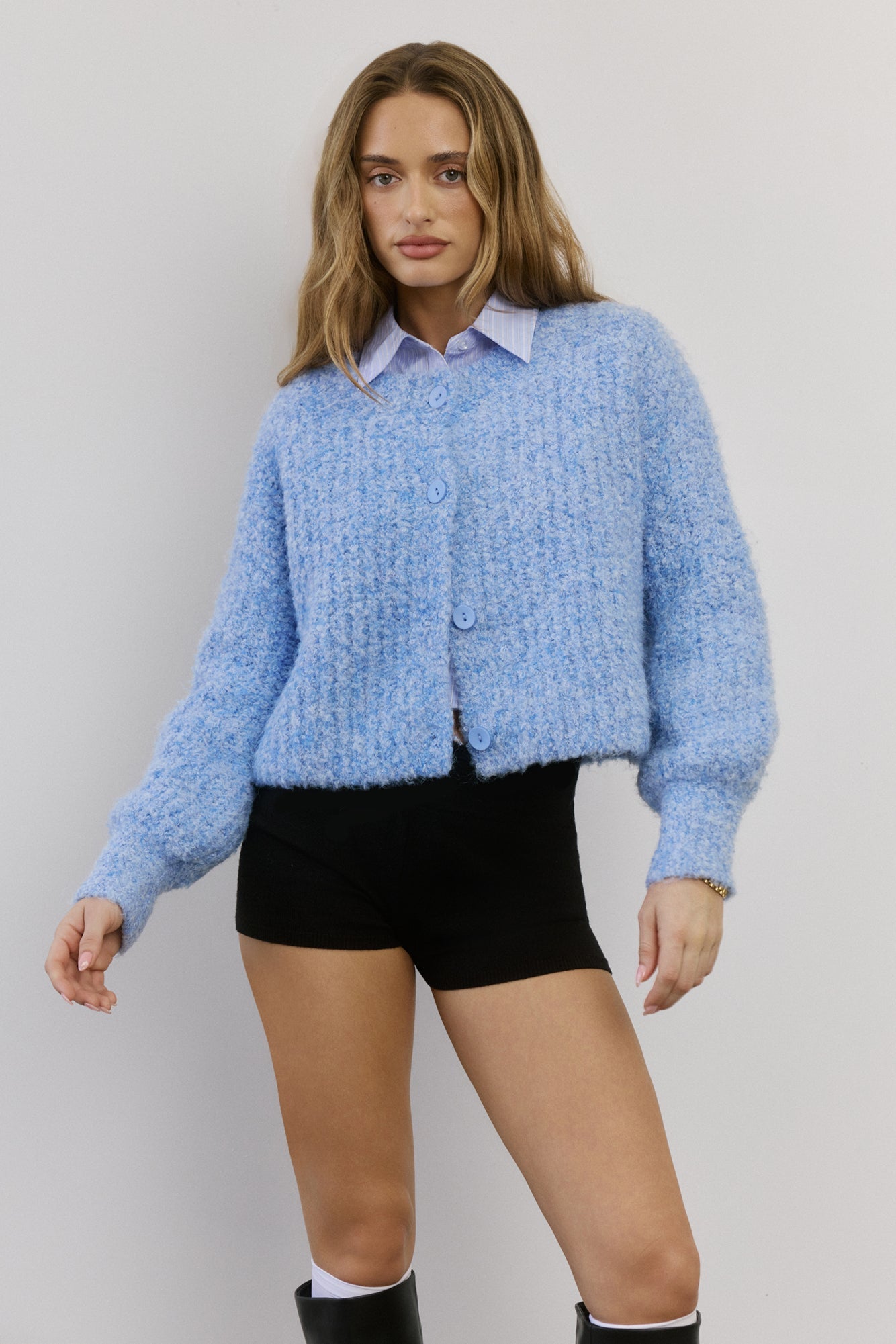 Ice Queen Knit Cardigan Blue