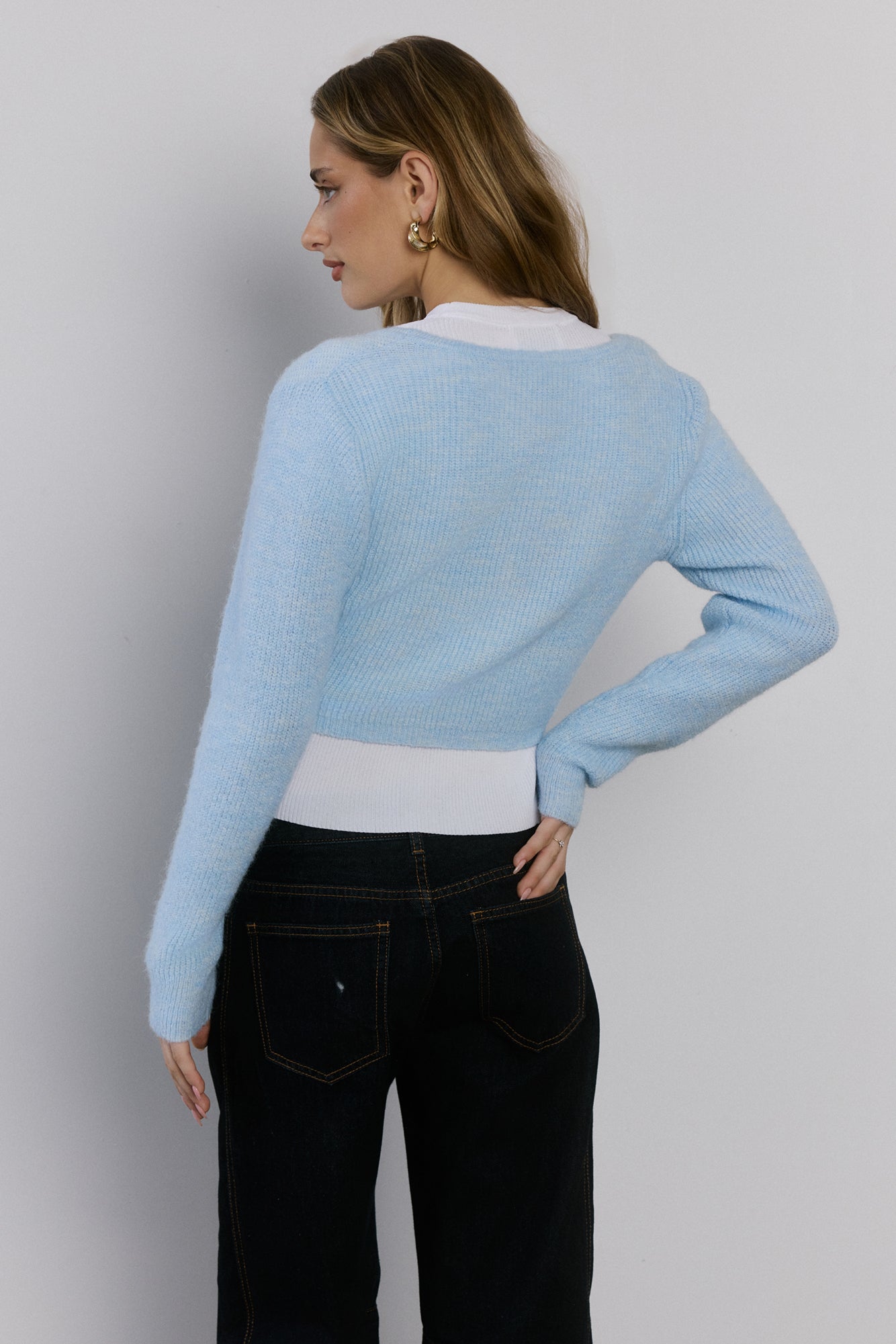 Soft Feel Fluffy Cardigan Blue