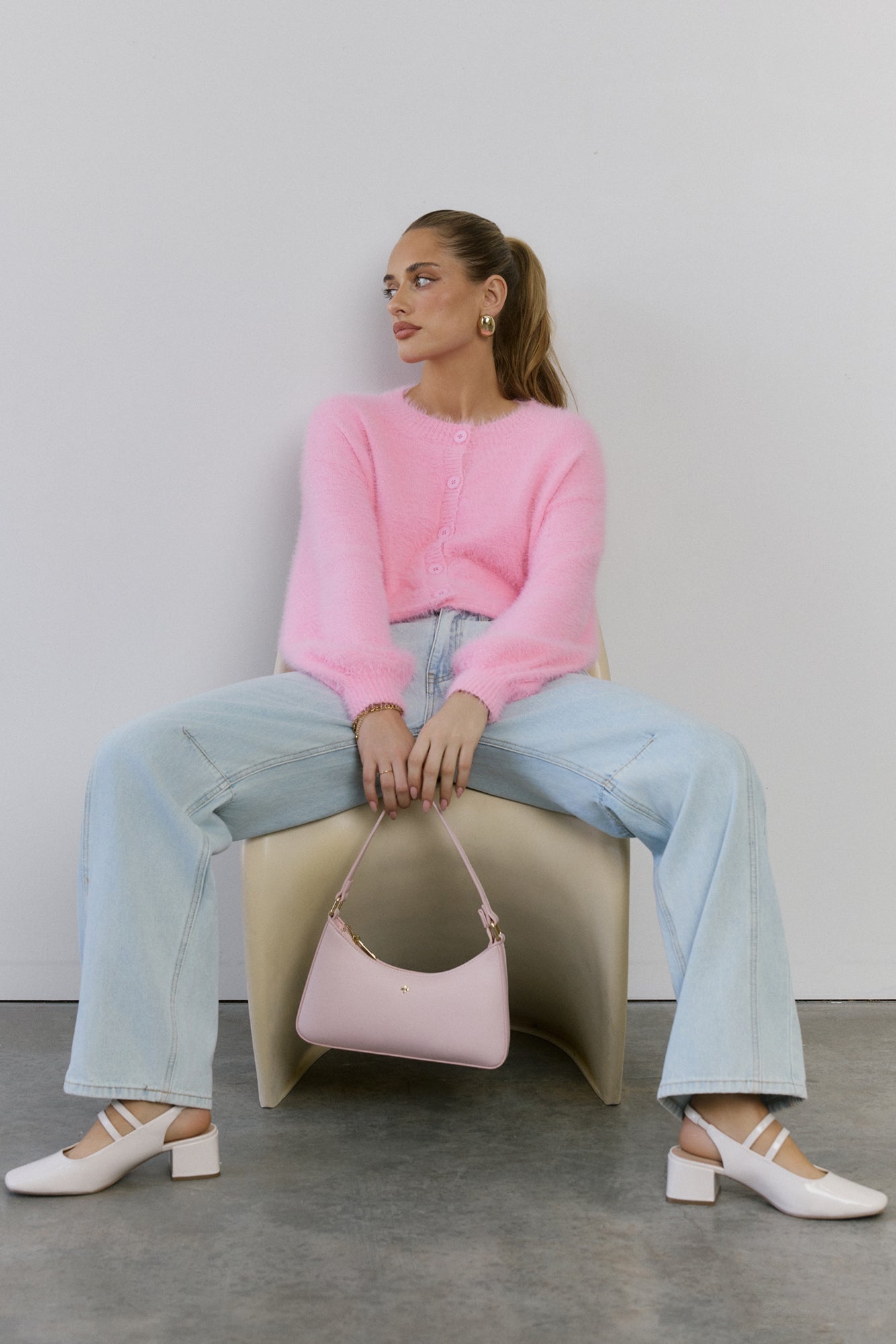 Cloud Nine Fluffy Cardigan Pink