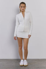 Winter Magic Cable Knit Cardigan White