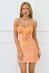 Soft Dream Satin Mini Dress Orange