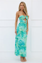 Body Language Strapless Maxi Dress Green
