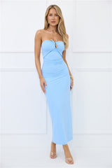Stylish Days Strapless Maxi Dress Blue