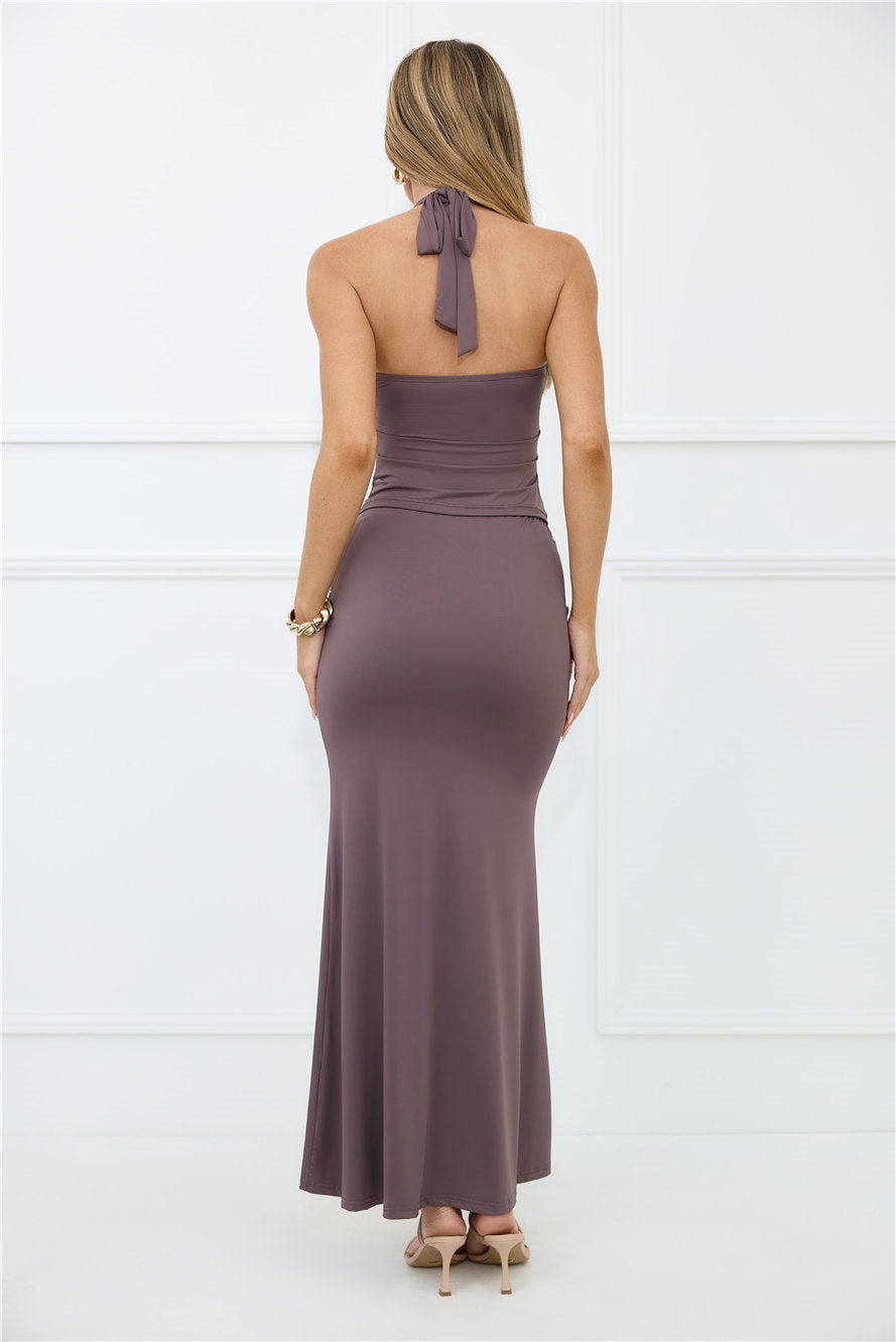 Real Loyal Halter Top Brown