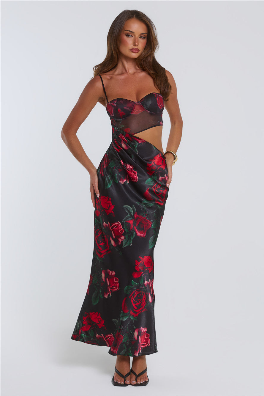 Kissed By Roses Maxi Dress Black