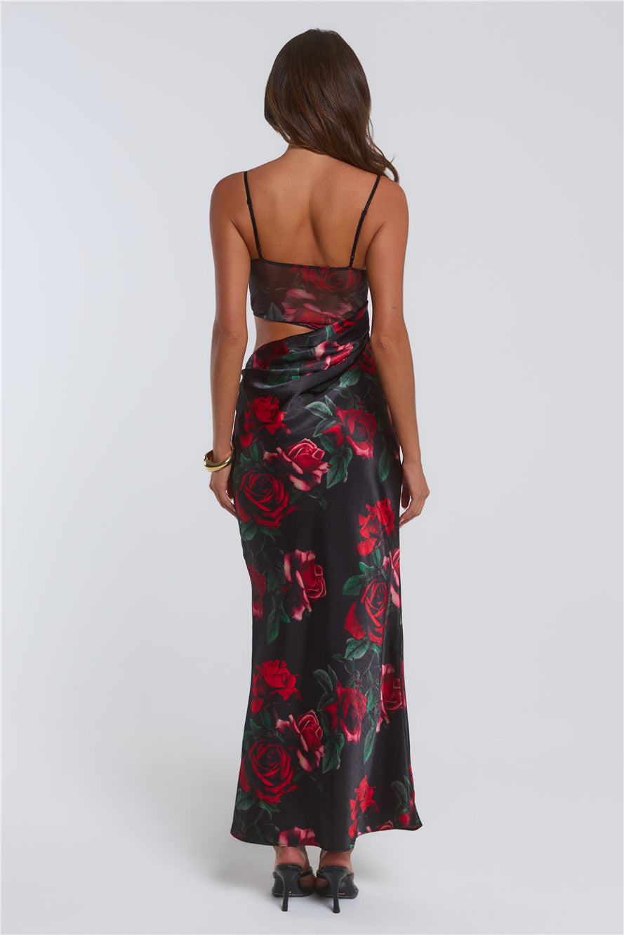 Kissed By Roses Maxi Dress Black