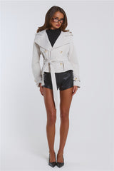 Trench Season Cropped Trench Coat Beige