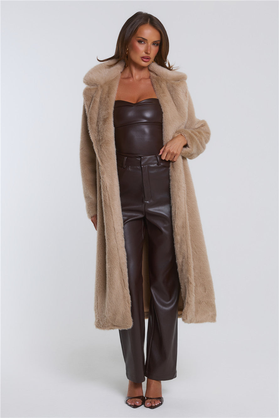 Plushé Faux Fur Coat Latte