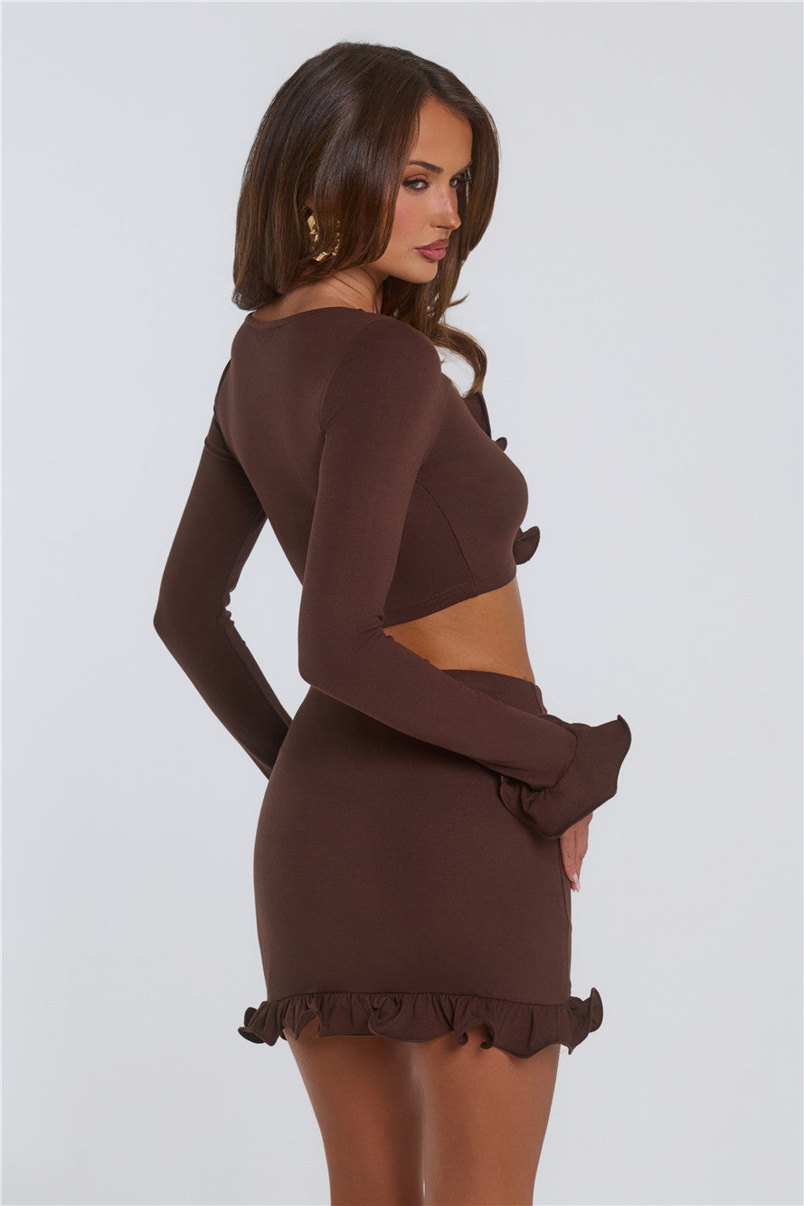 Summer Lush Mini Skirt Chocolate