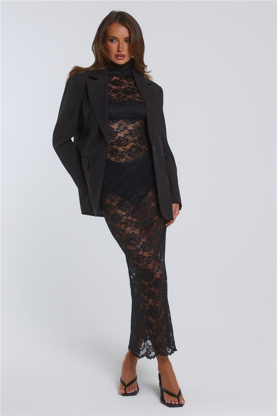 Stylish Structure Blazer Black