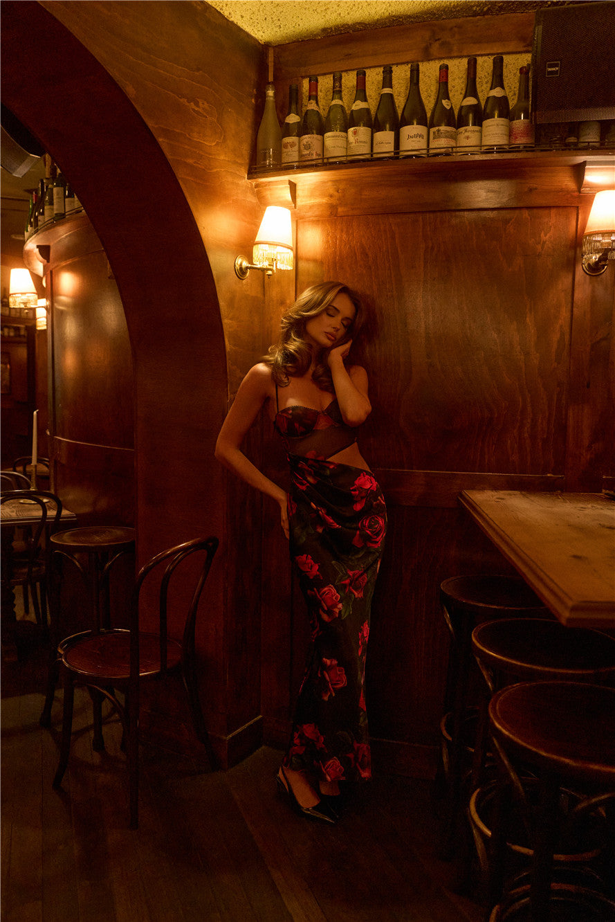 Kissed By Roses Maxi Dress Black