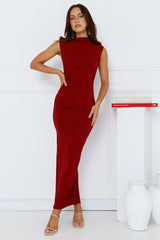Sleek And Simple Maxi Dress Burgundy