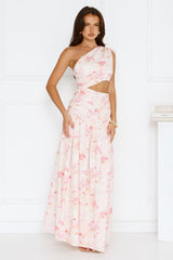 Summer Petals One Shoulder Maxi Dress Print