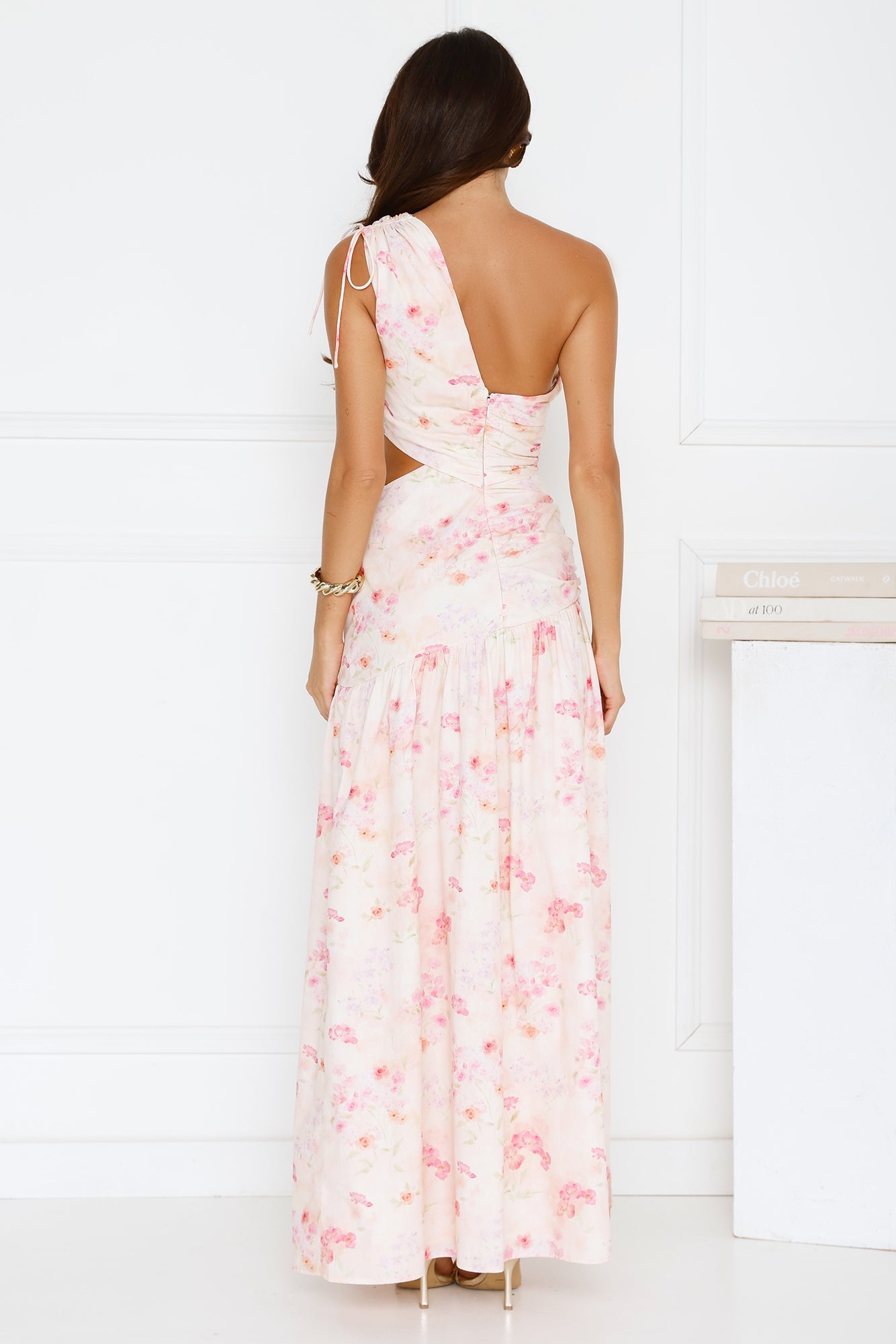 Summer Petals One Shoulder Maxi Dress Print