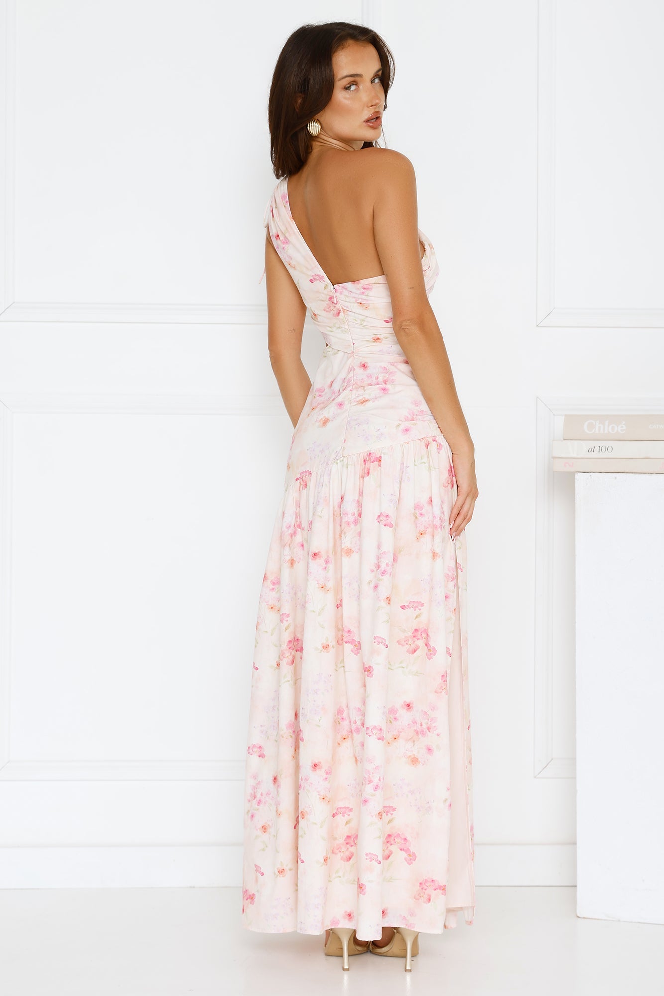 Summer Petals One Shoulder Maxi Dress Print