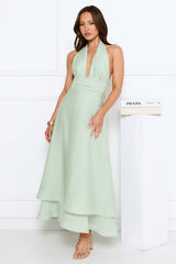 Opal Glow Halter Maxi Dress Green