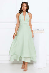 Opal Glow Halter Maxi Dress Green