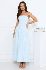 Luna Mystique Strapless Maxi Dress Blue