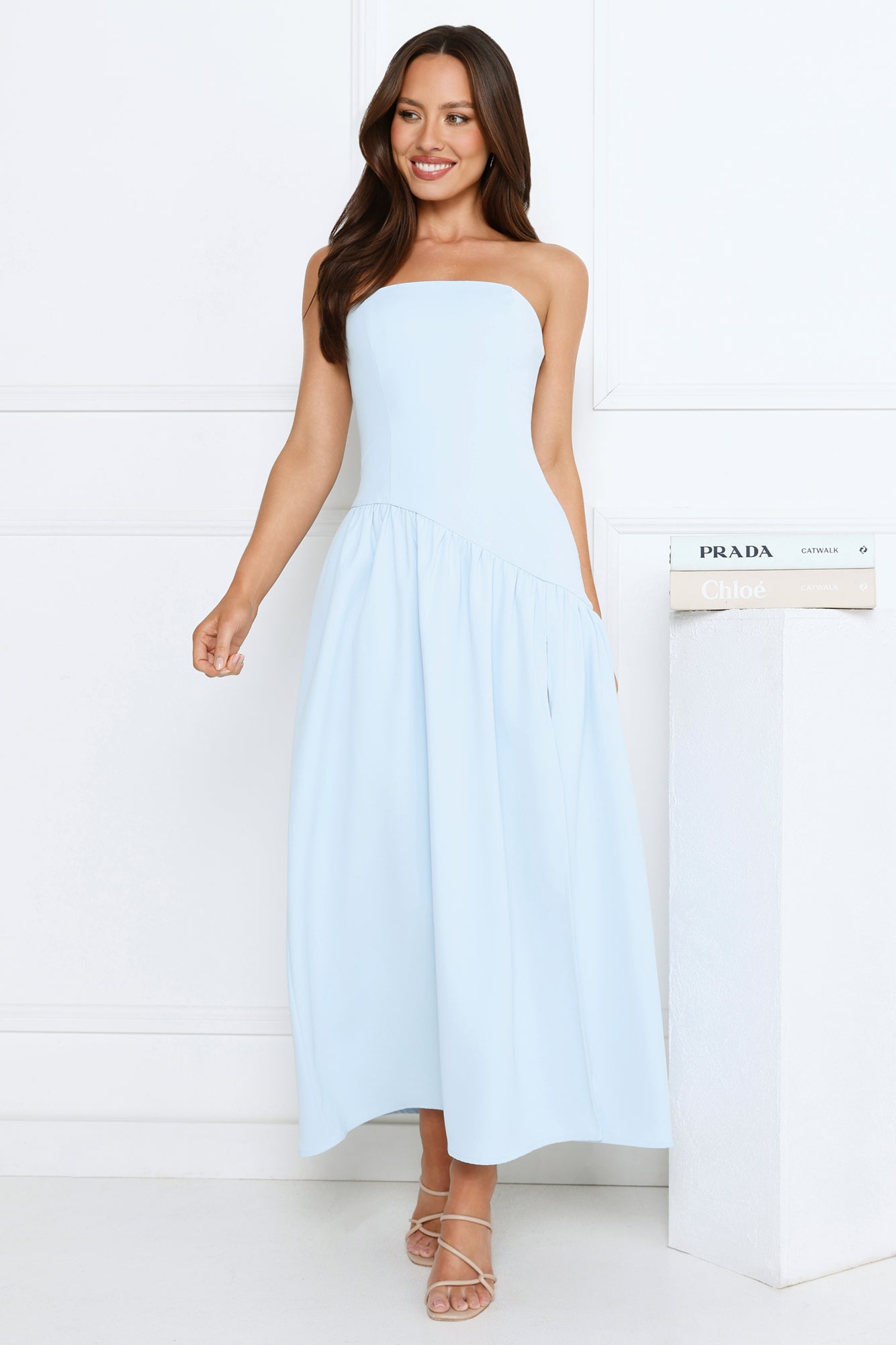 Luna Mystique Strapless Maxi Dress Blue