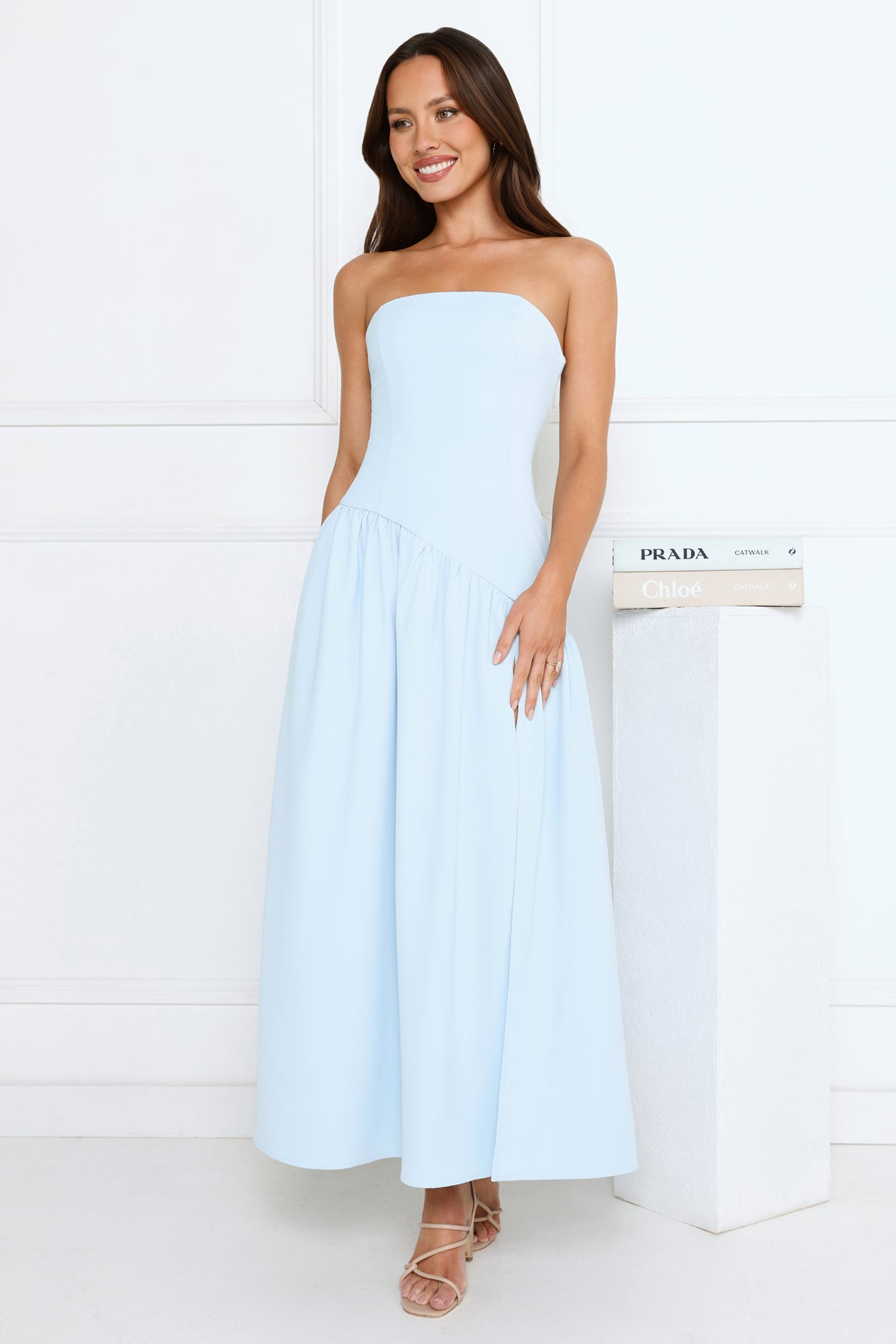 Luna Mystique Strapless Maxi Dress Blue