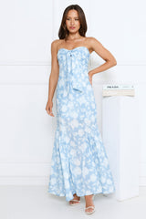 Night Trend Strapless Maxi Dress Blue