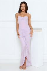 Flirty Glow Spark Mesh Maxi Dress Lilac