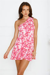 Sunkissed Haven One Shoulder Mini Dress Pink