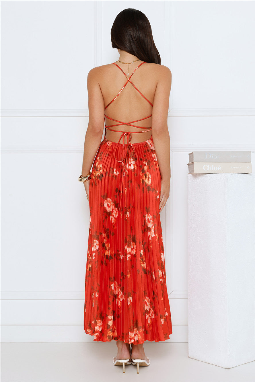 Lady Exclusive Satin Maxi Dress Print