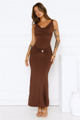 Rosé Routine Maxi Dress Brown