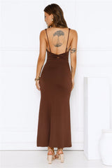 Rosé Routine Maxi Dress Brown