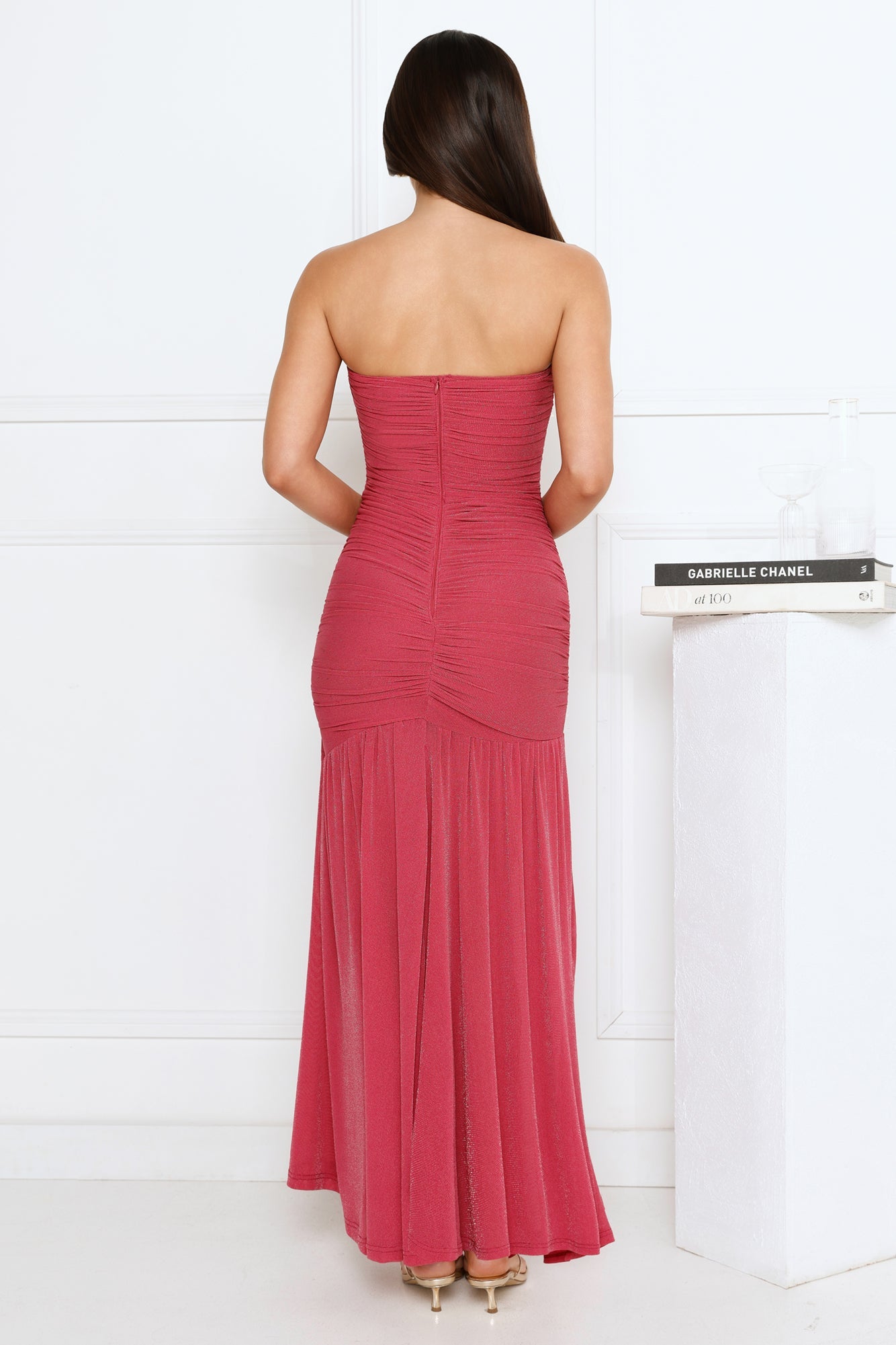 Cocktail Queen Strapless Maxi Dress Pink