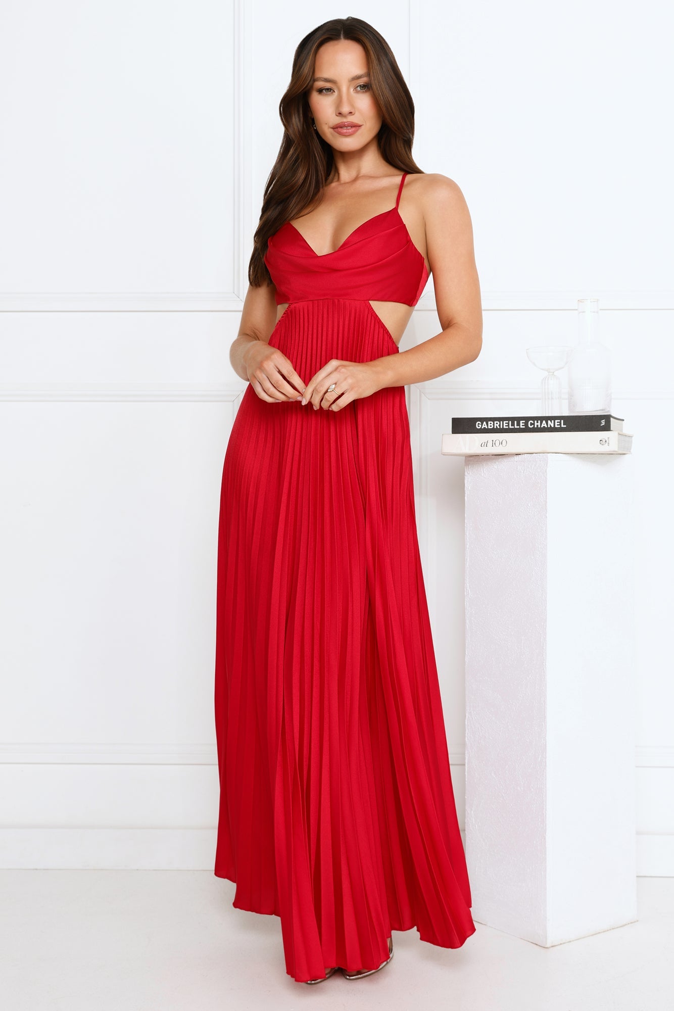 In My Prime Satin Maxi Dress Red