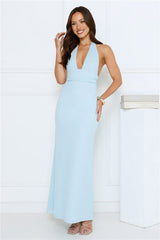Palm Avenue Halter Maxi Dress Blue