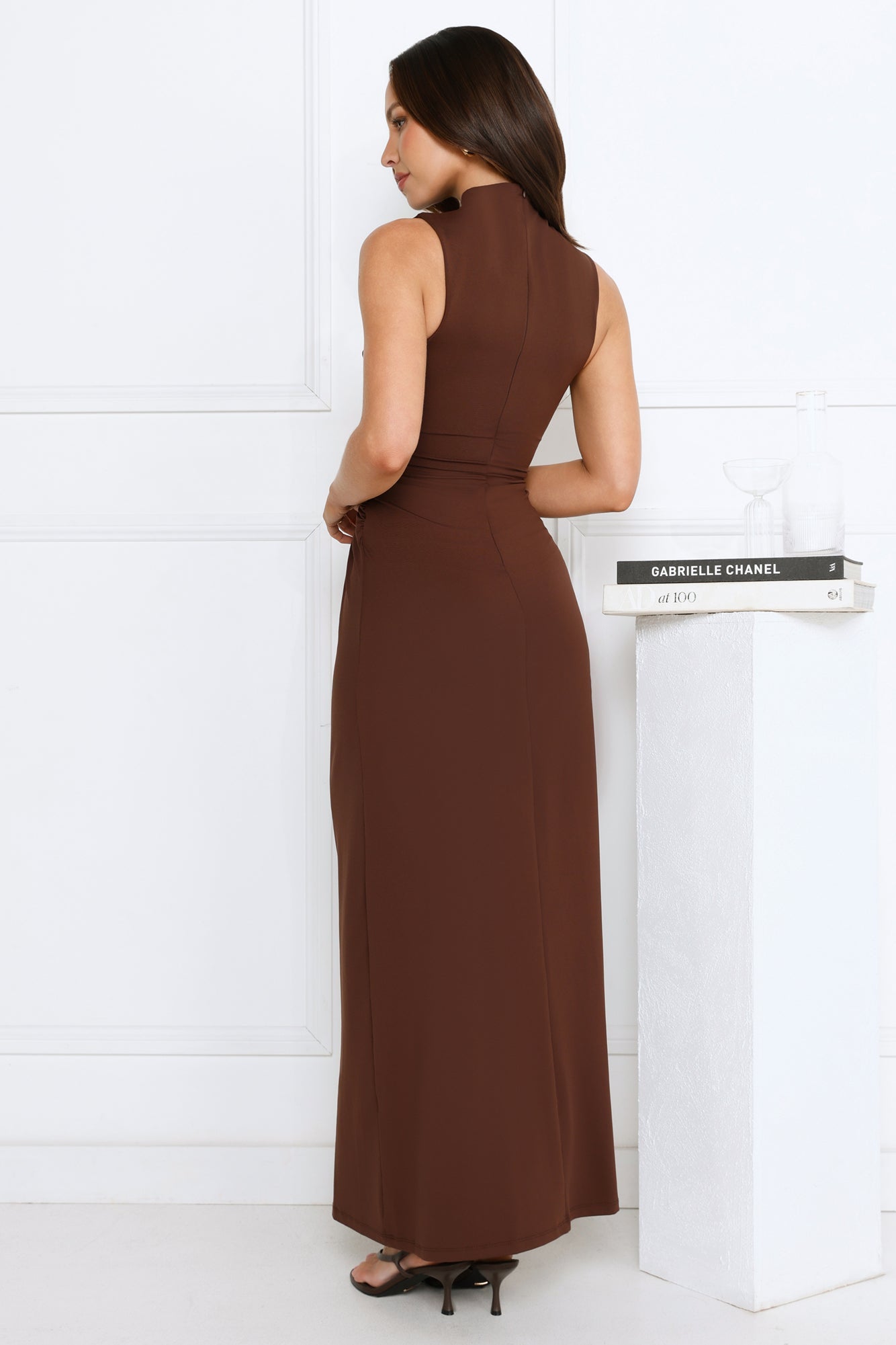 Radiant Petal Maxi Dress Brown