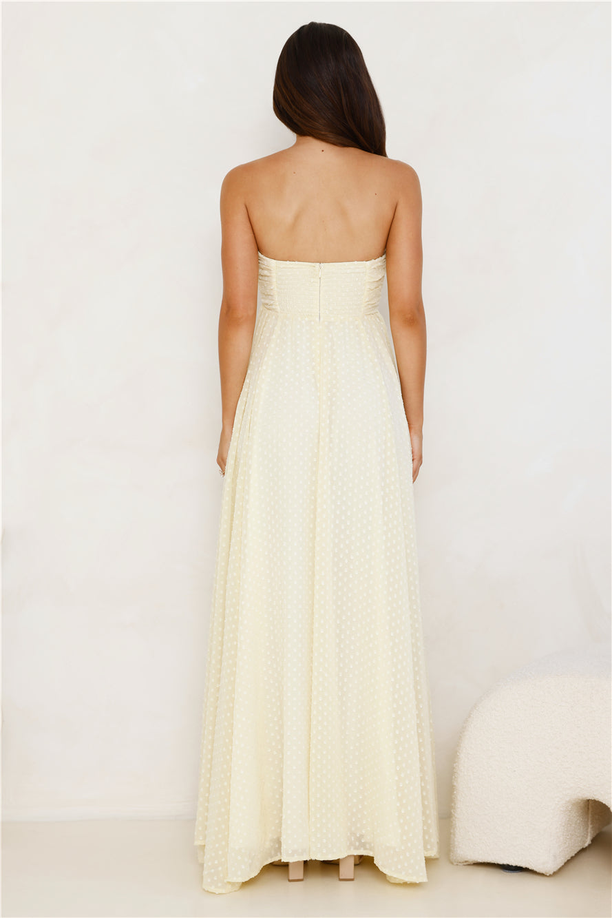 Secluded Grove Strapless Maxi Dress Yellow