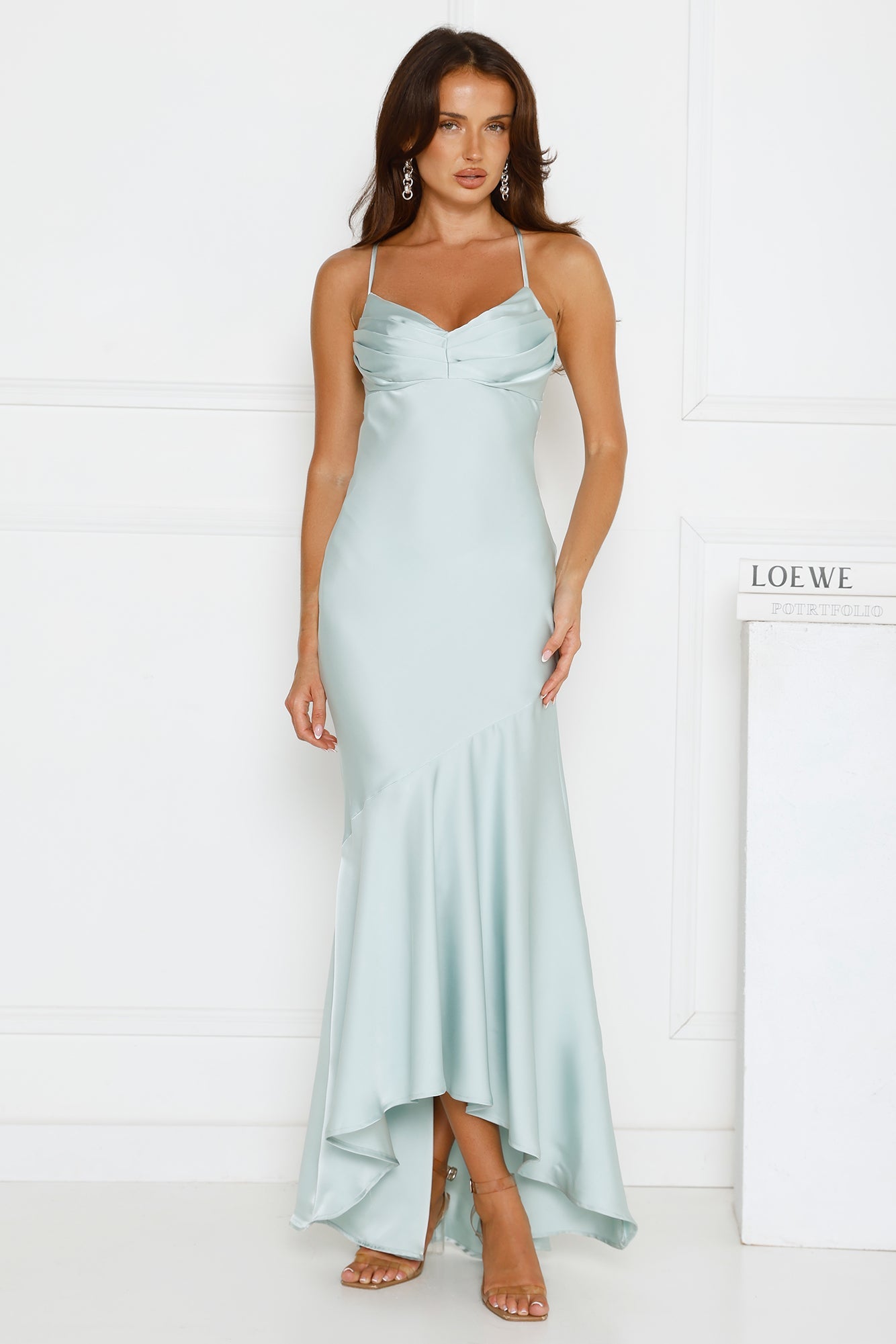 Modern Luxe Satin Maxi Dress Sage