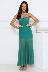 Serene Sway Strapless Maxi Dress Green