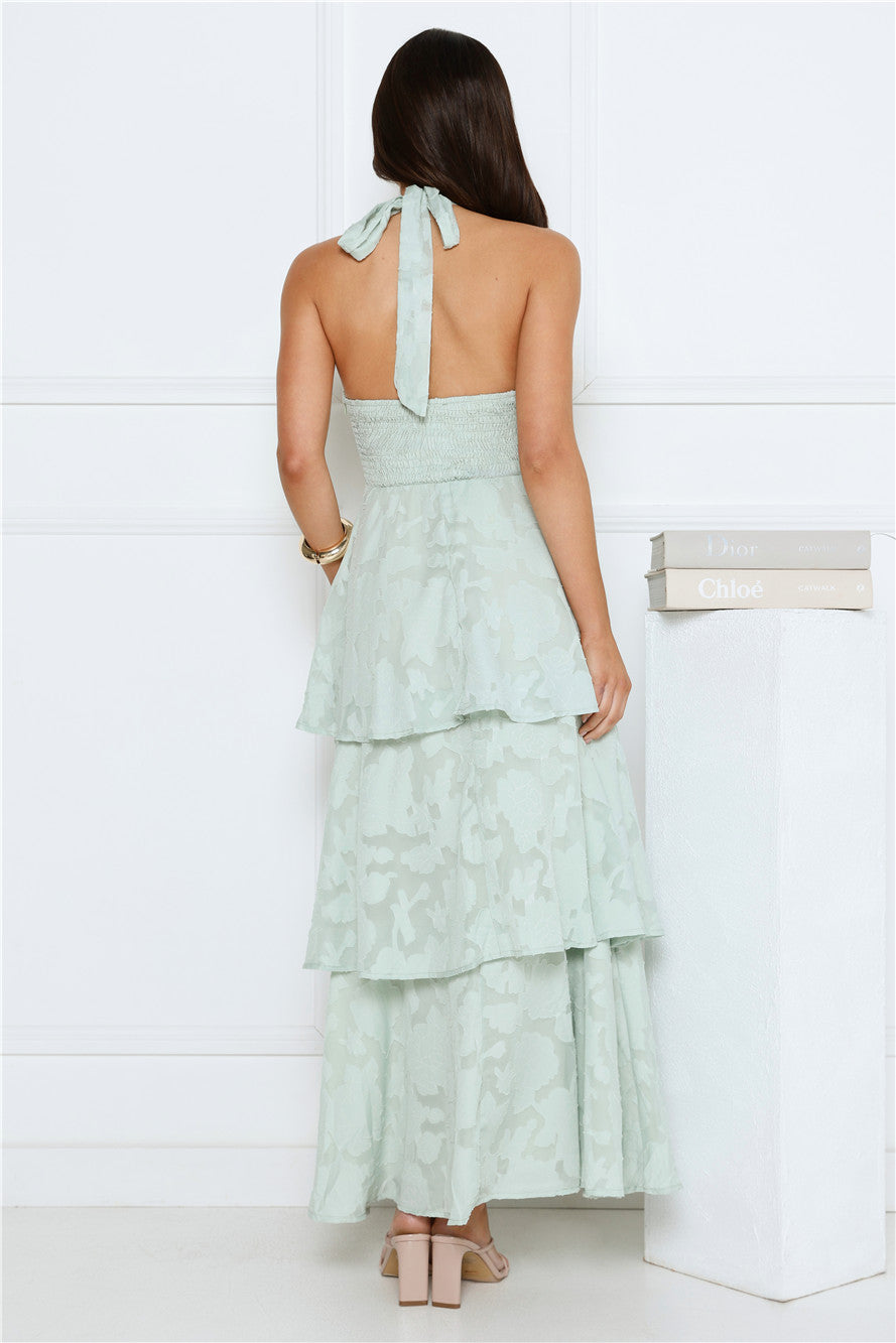 Island Sway Halter Maxi Dress Sage