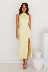 New Heights Mesh Midi Dress Yellow