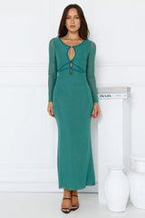 Solange Long Sleeve Maxi Dress Green