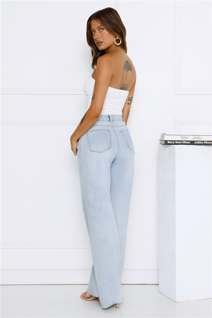 Sea Soundtrack Strapless Bodysuit White