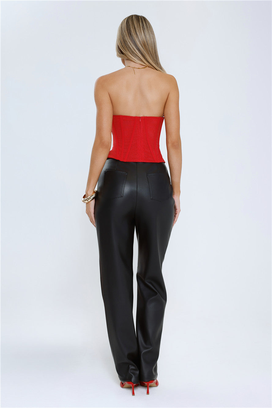 Pop Of Pretty Strapless Corset Top Cherry