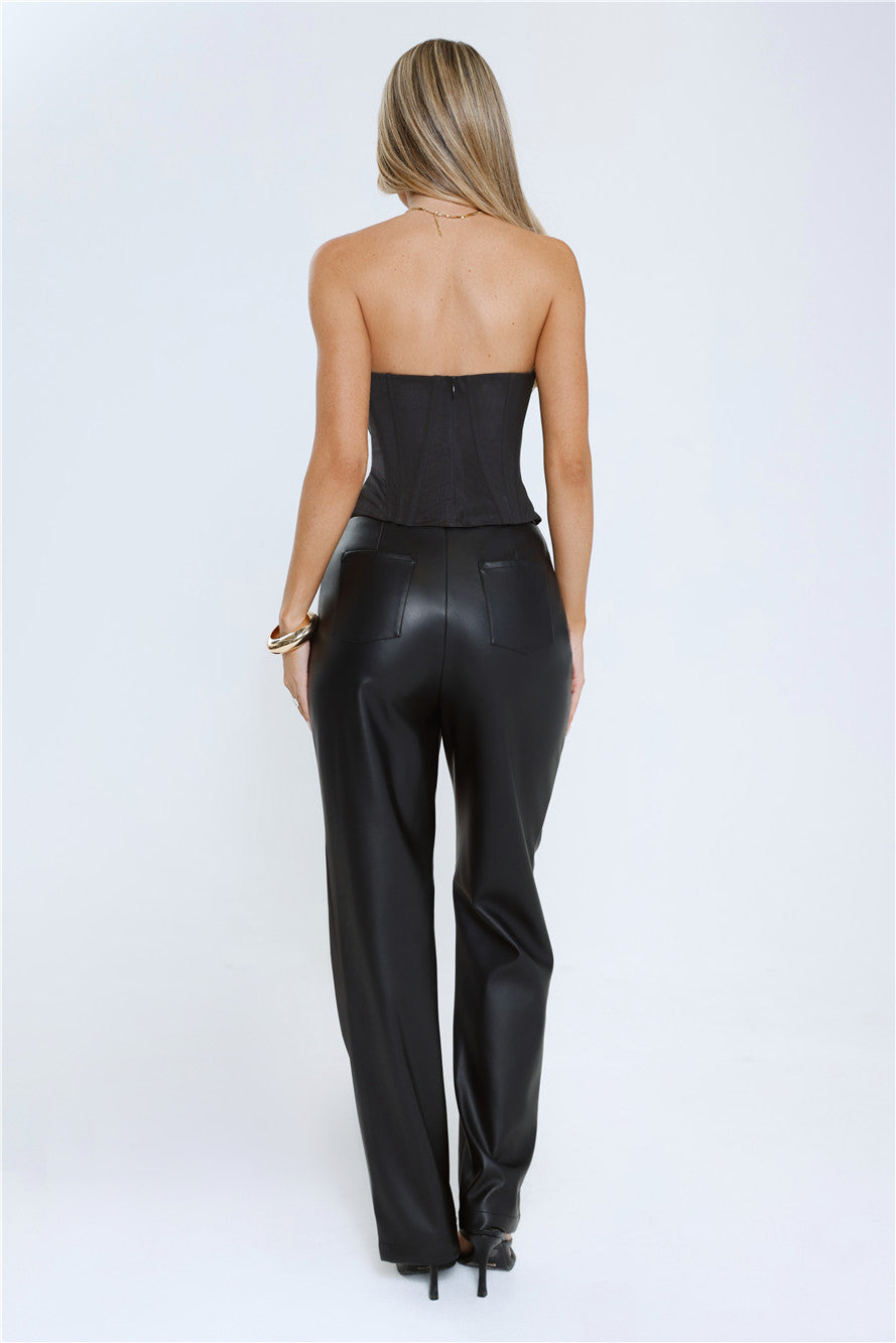 Pop Of Pretty Strapless Corset Top Black