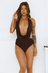 Style Stunner Halter Bodysuit Brown