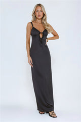 The Midnight Edit Satin Maxi Dress Black